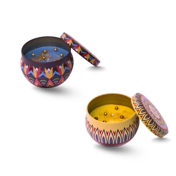 Wax_Rajasthani_Jasmine_Scented_Mandala_Metal_Tin_Candle_Set_Of_2