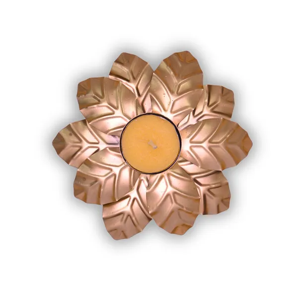 Metal_Festive_Floral_Rose_Gold_Diya_Set_Of_2
