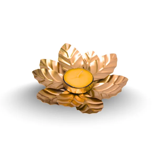 Metal_Festive_Floral_Rose_Gold_Diya_Set_Of_2