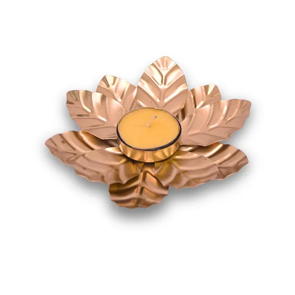 Metal_Festive_Floral_Rose_Gold_Diya_Set_Of_2