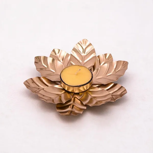 Metal_Festive_Floral_Rose_Gold_Diya_Set_Of_2