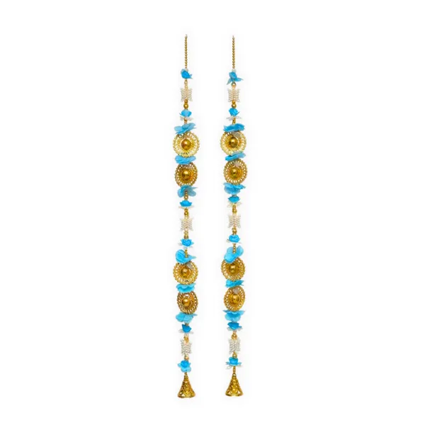 Beads_Metal_Festive_Blue_&_Gold_Pearl_Door_Hanging_Latkan_Set_Of_2