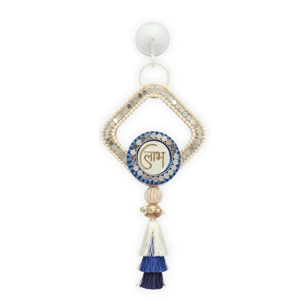 Resin_Pearl_Festive_Shubh_Labh_Blue_&_Silver_Door_Hanging_Set_Of_2