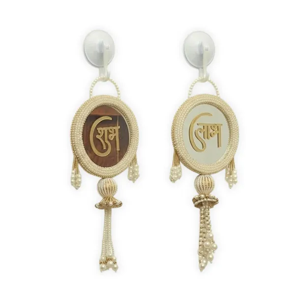 Glass_Pearl_Festive_White_&_Brown_Door_Hanging_Set_Of_2