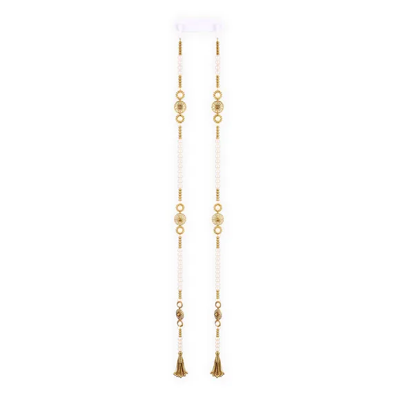 Pearl_Metal_Festive_Gold_&_White_Beaded_Door_Hanging_Set_Of_2