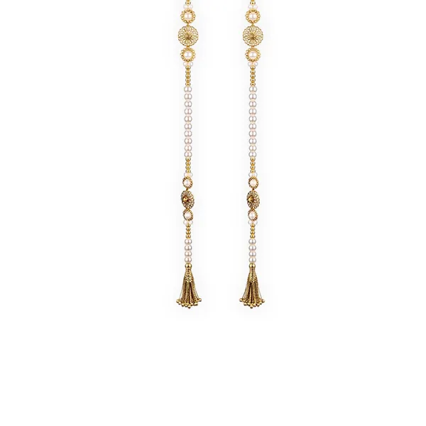 Pearl_Metal_Festive_Gold_&_White_Beaded_Door_Hanging_Set_Of_2