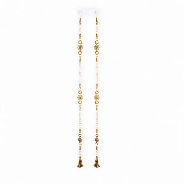 Pearl_Metal_Festive_Gold_&_White_Beaded_Door_Hanging_Set_Of_2