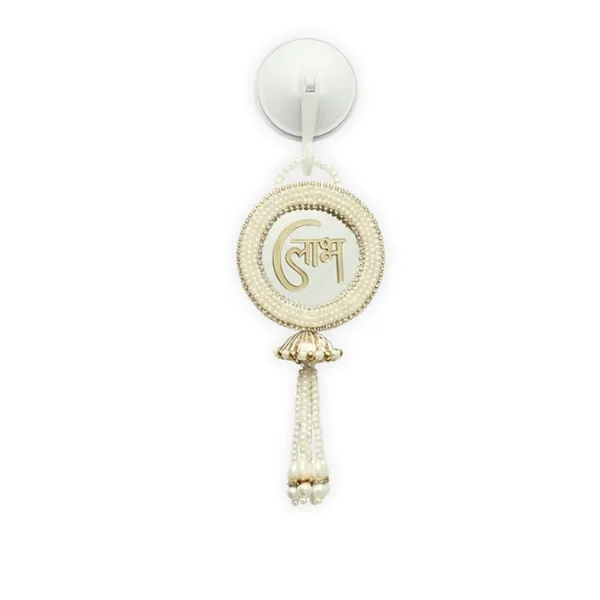 Resin_Pearl_Festive_Shubh_Labh_White_&_Gold_Door_Hanging_Set_Of_2