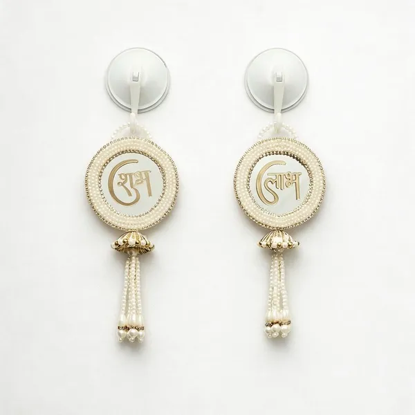 Resin_Pearl_Festive_Shubh_Labh_White_&_Gold_Door_Hanging_Set_Of_2