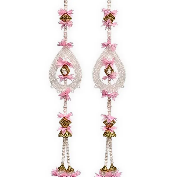 Pearl_Fabric_Festive_Floral_Pink_&_White_Door_Hanging_Latkan_Set_Of_2