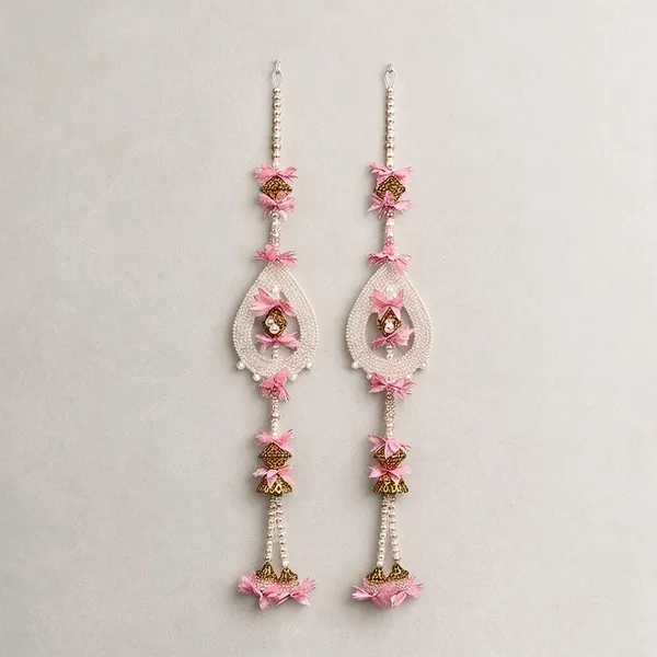 Pearl_Fabric_Festive_Floral_Pink_&_White_Door_Hanging_Latkan_Set_Of_2