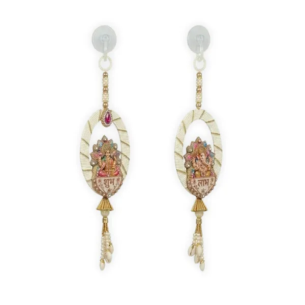 Resin_Pearl_Festive_Ganesh_Lakshmi_White_&_Gold_Door_Hanging_Set_Of_2