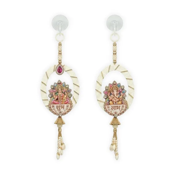 Resin_Pearl_Festive_Ganesh_Lakshmi_White_&_Gold_Door_Hanging_Set_Of_2