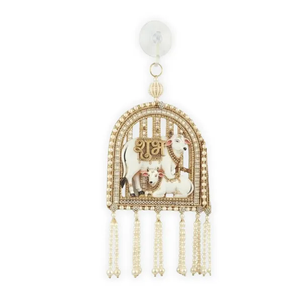 Resin_Pearl_Festive_Shubh_Labh_Cow_&_Calf_Door_Hanging_Set_Of_2