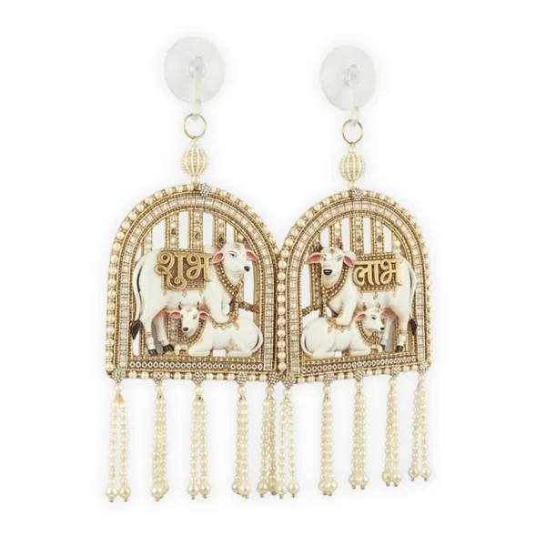 Resin_Pearl_Festive_Shubh_Labh_Cow_&_Calf_Door_Hanging_Set_Of_2