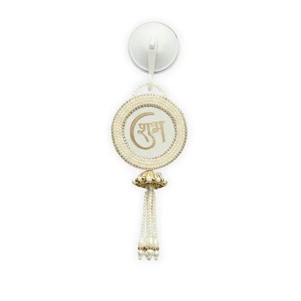 Resin_Pearl_Festive_Shubh_Labh_White_&_Silver_Door_Hanging_Set_Of_2