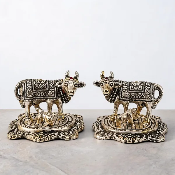 Metal_Silver_&_Gold_Kamdhenu_Cow_Idol_For_Pooja_&_Gifting