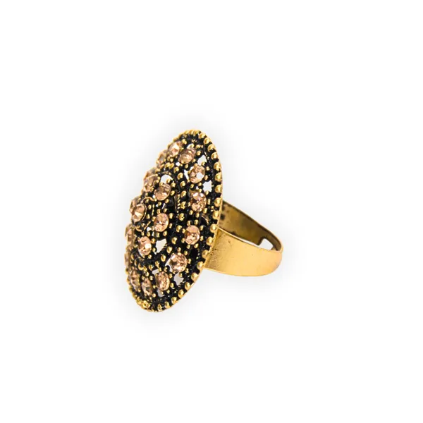 Gold_Black_Alloy_Antique_Adjustable_Ring_For_Women