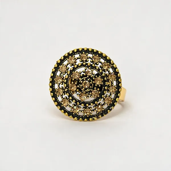 Gold_Black_Alloy_Antique_Adjustable_Ring_For_Women