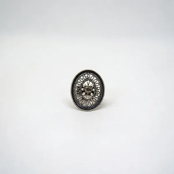 Silver_Black_Alloy_Adjustable_Ring_For_Women