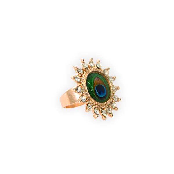Rose_Gold_Green_Alloy_Adjustable_Peacock_Eye_Ring_For_Women
