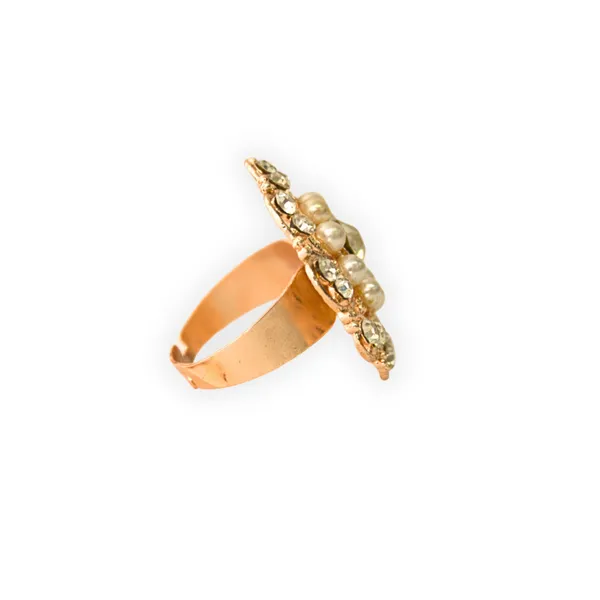 Rose_Gold_White_Alloy_Pearl_Adjustable_Cluster_Ring_For_Women