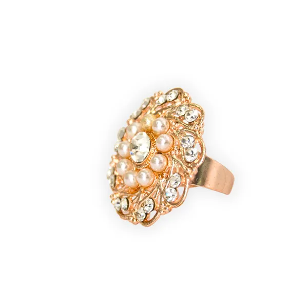 Rose_Gold_White_Alloy_Pearl_Adjustable_Cluster_Ring_For_Women