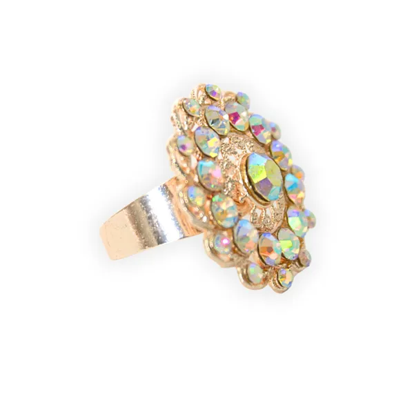 Gold_Multicolor_Alloy_Crystal_Adjustable_Rainbow_Ring_For_Women