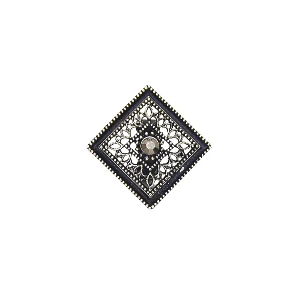 Black_Silver_Alloy_Adjustable_Square_Ring_For_Women