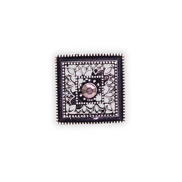 Black_Silver_Alloy_Adjustable_Square_Ring_For_Women