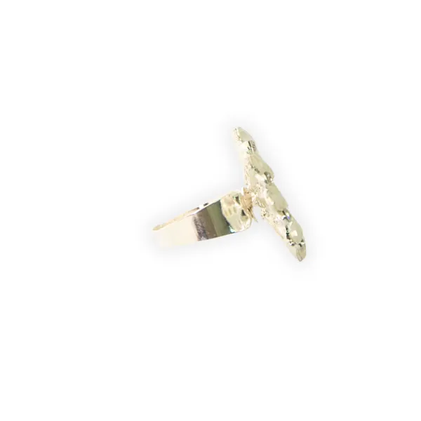 White_Silver_Alloy_Crystal_Adjustable_Flower_Ring_For_Women