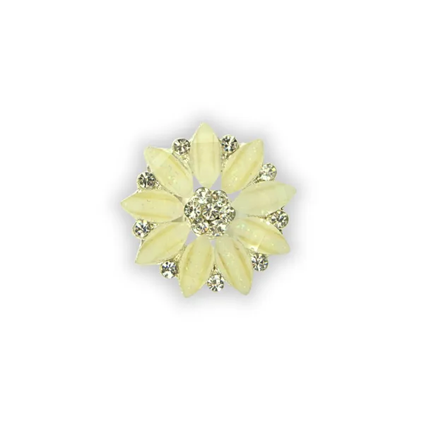 White_Silver_Alloy_Crystal_Adjustable_Flower_Ring_For_Women