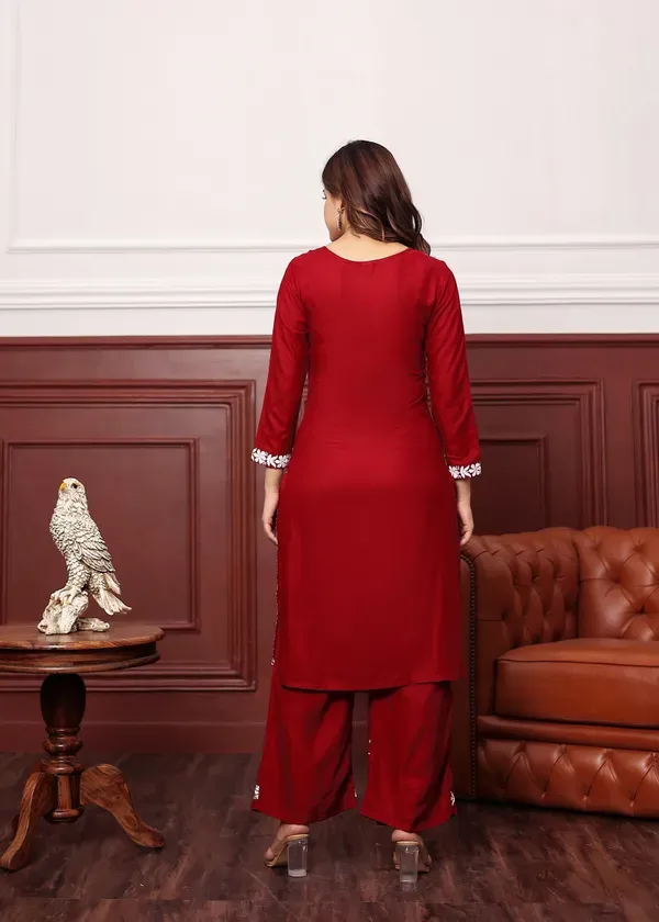 Maroon_New_Colours_In_Our_Best_Seller_Chikankari_Plazzo_Set