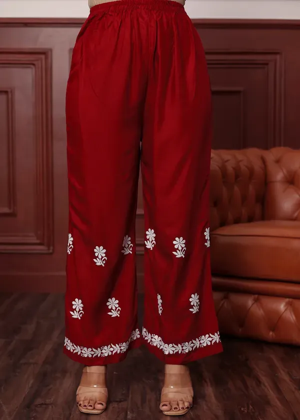 Maroon_New_Colours_In_Our_Best_Seller_Chikankari_Plazzo_Set
