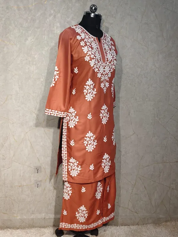 Misty_Rose_Rayon_Cotton_Chikankari_Kurta_With_Palazzo_For_Women