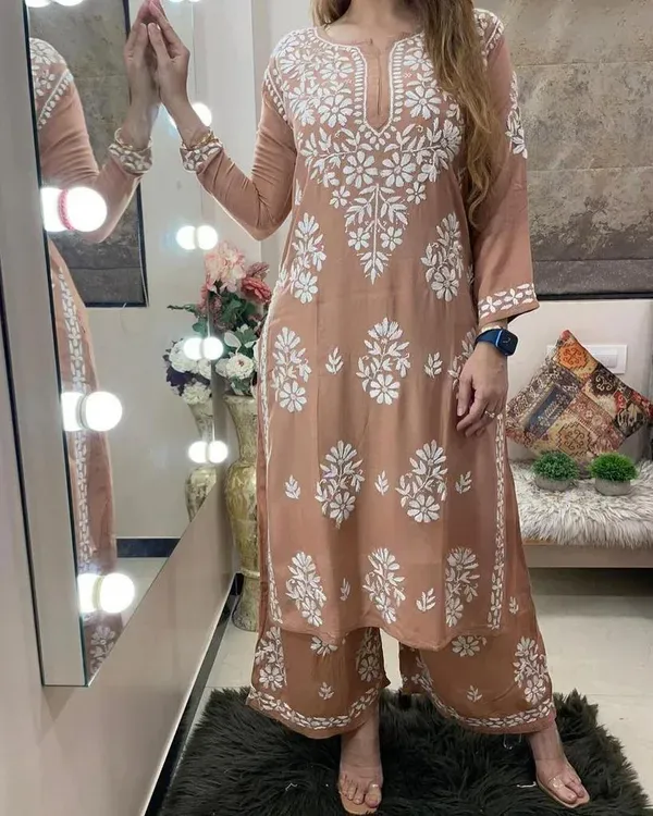 Misty_Rose_Rayon_Cotton_Chikankari_Kurta_With_Palazzo_For_Women