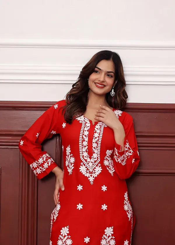 Red_Premium_Rayon_Kurti_Plazo_Set
