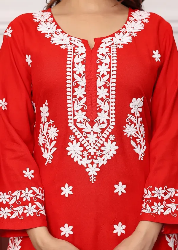 Red_Premium_Rayon_Kurti_Plazo_Set