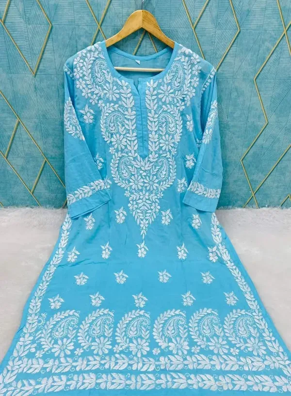 Firoji_Rayon_Cotton_Chikankari_Embroidery_Work_Kurti