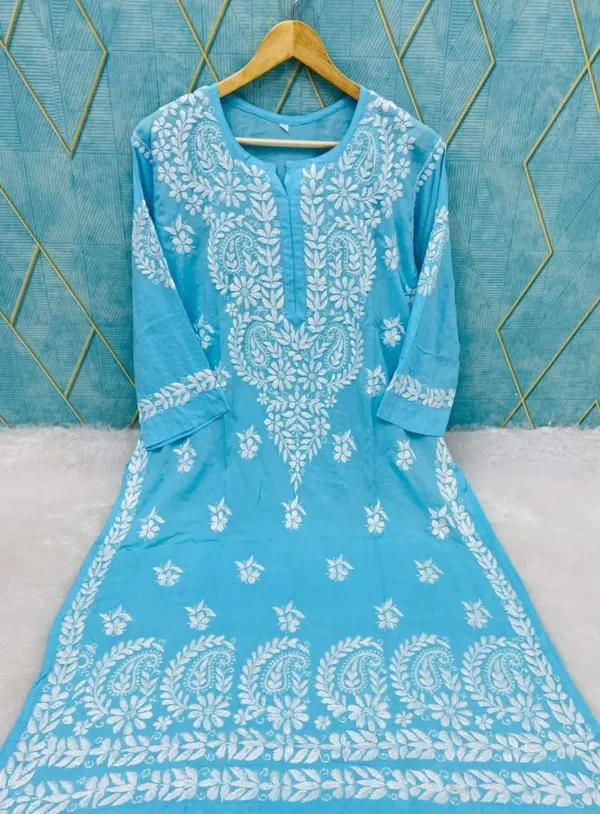 Firoji_Rayon_Cotton_Chikankari_Embroidery_Work_Kurti