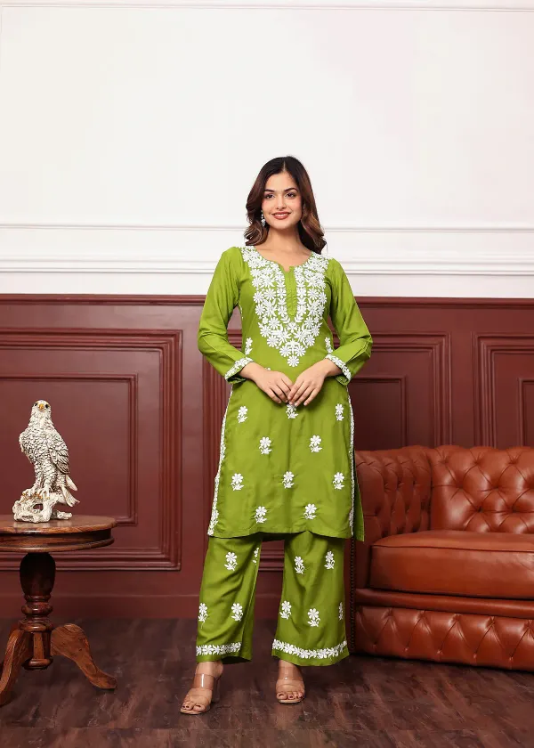 Mehndi_New_Colours_In_Our_Best_Seller_Chikankari_Plazzo_Set