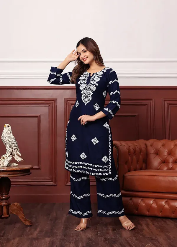 Blue_Women_S_Rayon_Chikankari_Work_Straight_Kurta_Palazzo_Set_For_Women