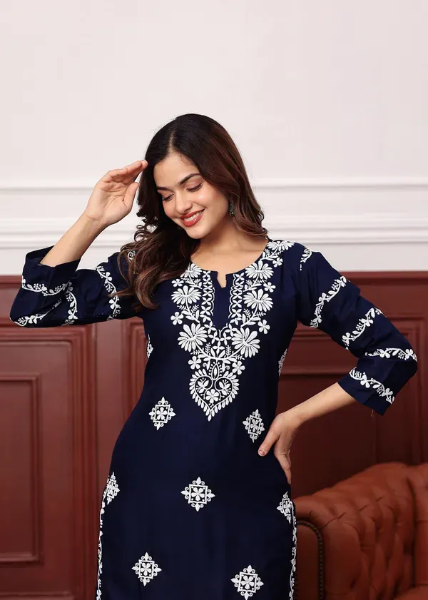 Blue_Women_S_Rayon_Chikankari_Work_Straight_Kurta_Palazzo_Set_For_Women