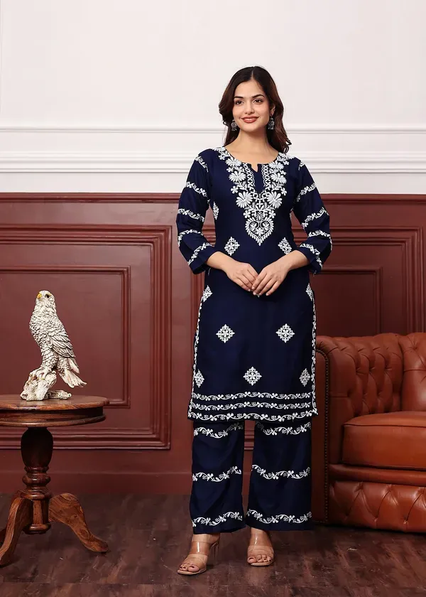 Blue_Women_S_Rayon_Chikankari_Work_Straight_Kurta_Palazzo_Set_For_Women