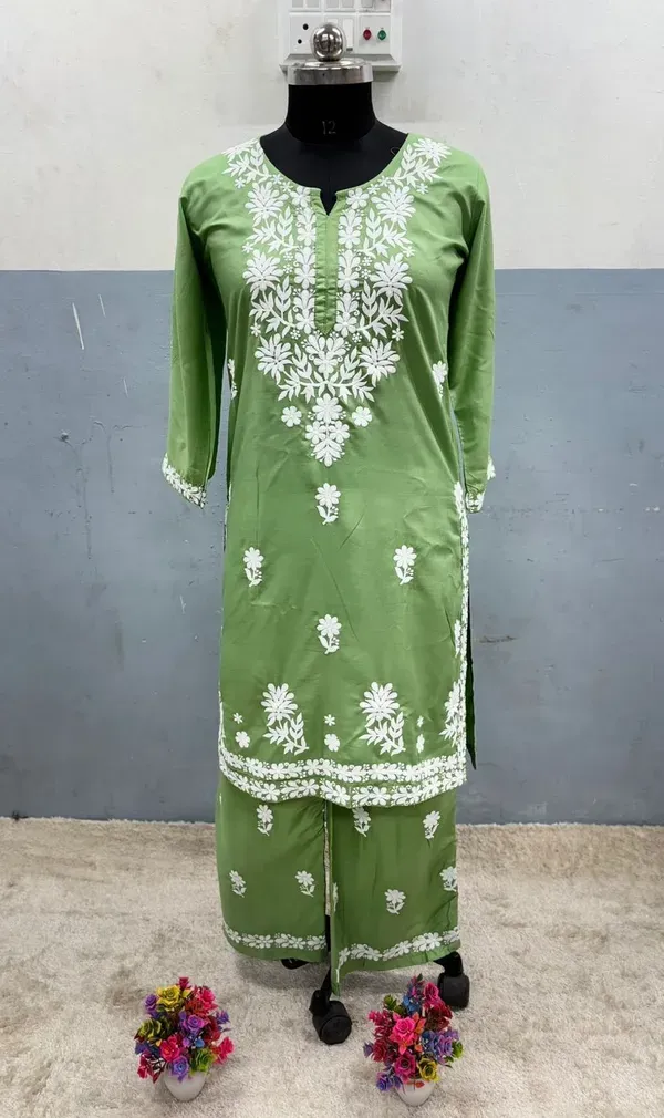Pista_Chikankari_Kurtis_For_Women