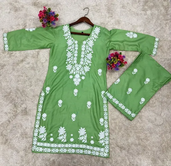 Pista_Chikankari_Kurtis_For_Women