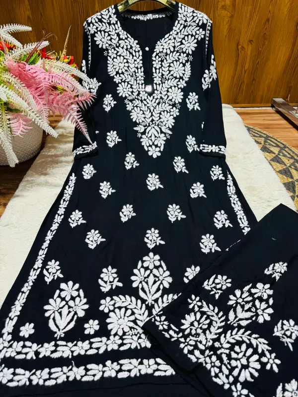 Black_Chikankari_Premium_Beautiful_Designer_Heavy_Work_Modal_Kurti_And_Plaz