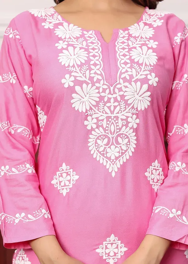 Pink_Women_S_Rayon_Chikankari_Work_Straight_Kurta_Palazzo_Set_For_Women