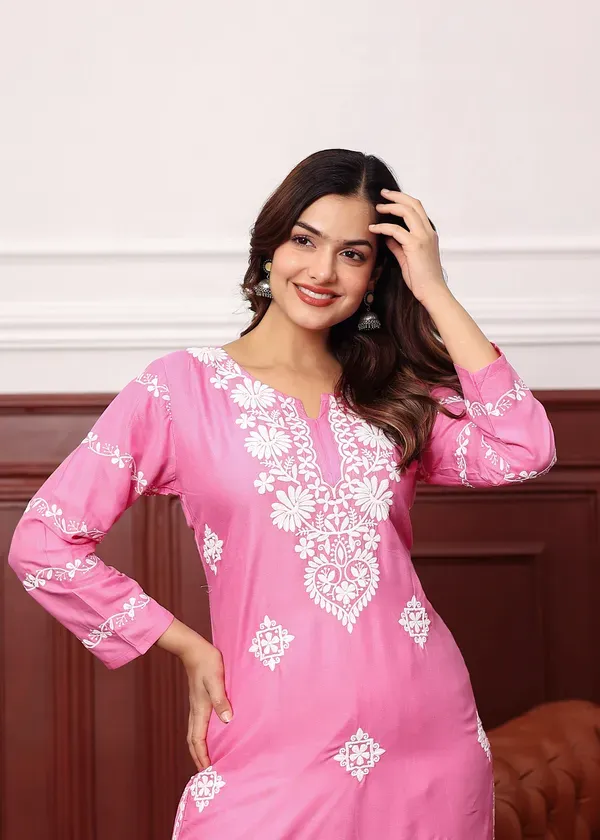 Pink_Women_S_Rayon_Chikankari_Work_Straight_Kurta_Palazzo_Set_For_Women