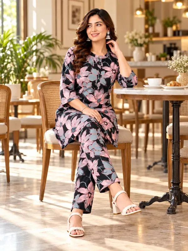 Black_Casual_Printed_Top_Trouser_Co_Ord_Set